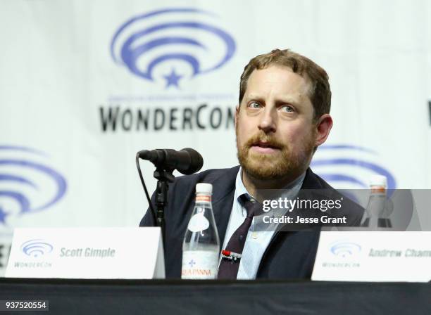 Executive producer Scott M. Gimple speaks onstage during AMC's 'Fear of the Walking Dead' panel at WonderCon at Anaheim Convention Center on March...