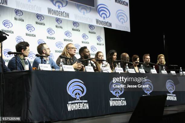 Showrunners Andrew Chambliss, Ian B. Goldberg, Executive producer Greg Nicotero, actors Colman Domingo, Alycia Debnam Carey, Danay Garcia, Lennie...