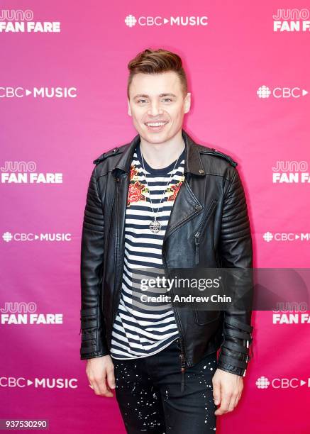 Canadian singer-songwriter Shawn Hook attends the JUNO Fan Fare Presented By CBC Music at Metropolis at Metrotown on March 24, 2018 in Vancouver,...