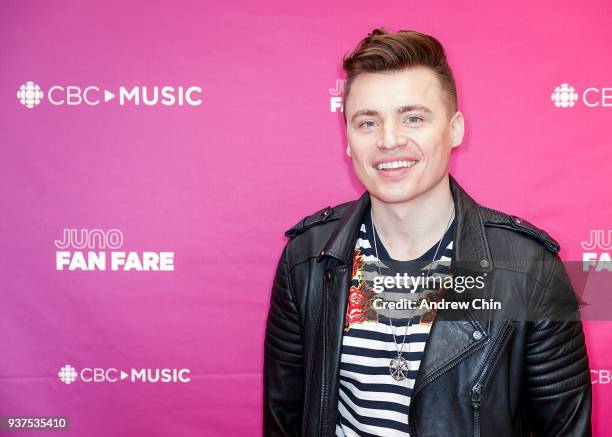 Canadian singer-songwriter Shawn Hook attends the JUNO Fan Fare Presented By CBC Music at Metropolis at Metrotown on March 24, 2018 in Vancouver,...