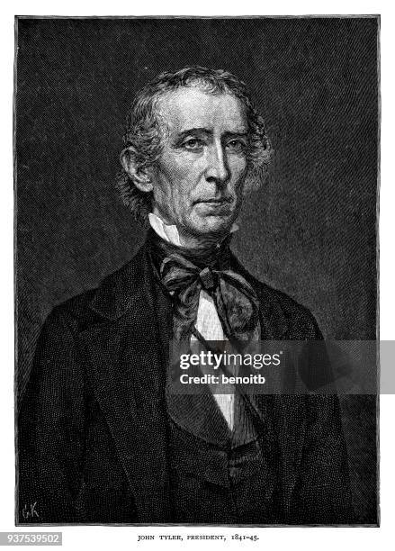 us president john tyler - john tyler us president stock illustrations