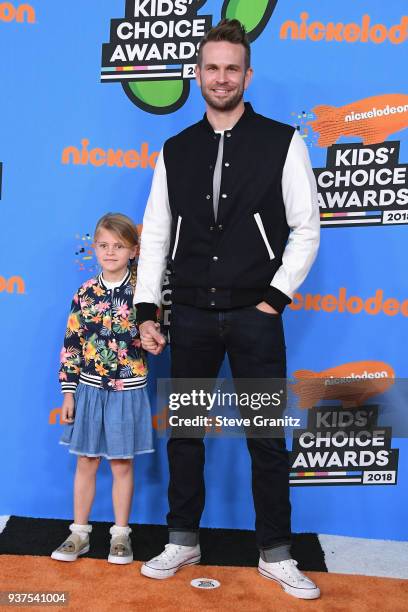 Saylor Brotherton and John Brotherton attend Nickelodeon's 2018 Kids' Choice Awards at The Forum on March 24, 2018 in Inglewood, California.