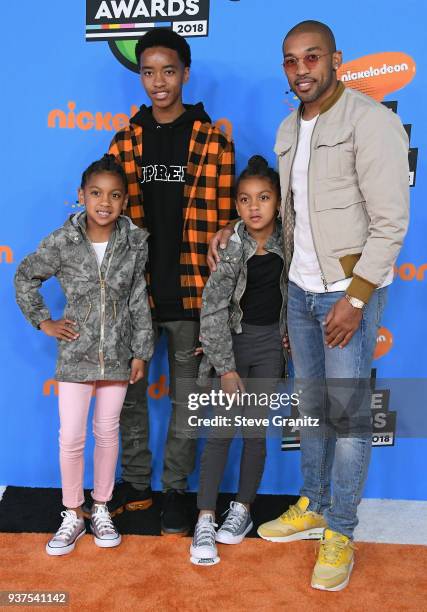 Orlando Scandrick and guests attend Nickelodeon's 2018 Kids' Choice Awards at The Forum on March 24, 2018 in Inglewood, California.