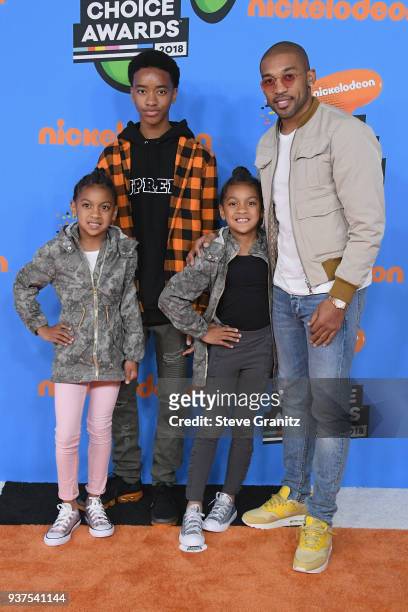 Orlando Scandrick and guests attend Nickelodeon's 2018 Kids' Choice Awards at The Forum on March 24, 2018 in Inglewood, California.