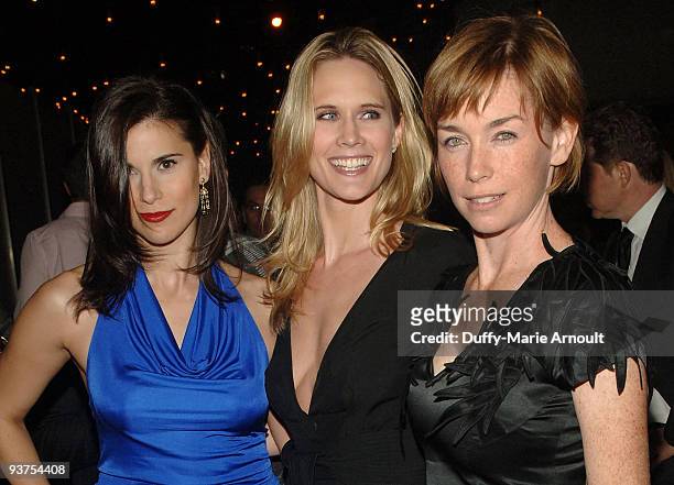 Actors Milena Govich, Stephanie March and Julianne Nicholson attend the after party for the Cinema Society & Links Of London screening of "The...