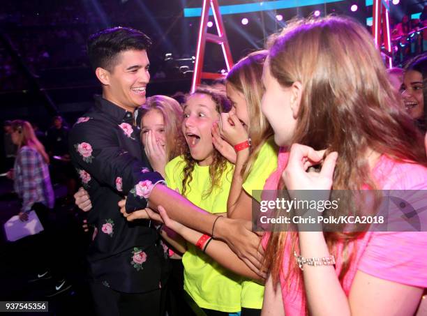 Alex Wassabi and fans at Nickelodeon's 2018 Kids' Choice Awards at The Forum on March 24, 2018 in Inglewood, California.