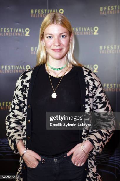 Actress Mona Walravens attends the photocall before the closing ceremony of Valenciennes Film Festival on March 24, 2018 in Valenciennes, France.