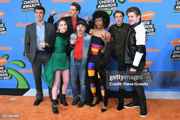 Cooper Barnes, Ella Anderson, Jeffrey Nicholas Brown, Michael Cohen , Riele Downs, Jace Norman, and Sean Ryan Fox attend Nickelodeon's 2018 Kids'...