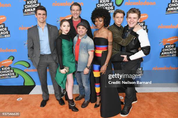 The cast of Henry Danger attends Nickelodeon's 2018 Kids' Choice Awards at The Forum on March 24, 2018 in Inglewood, California.