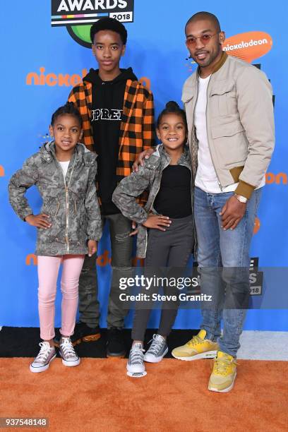 Orlando Scandrick and guests attend Nickelodeon's 2018 Kids' Choice Awards at The Forum on March 24, 2018 in Inglewood, California.