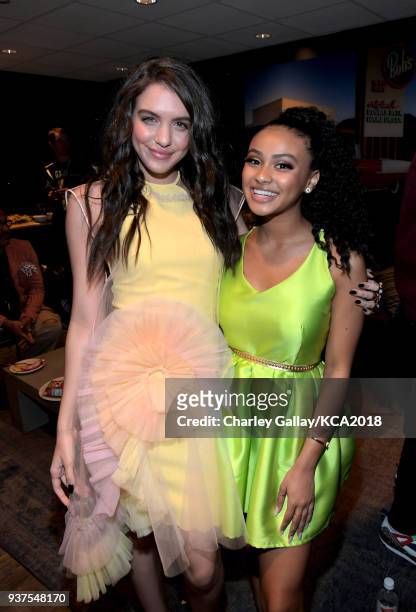 Lilimar and Daniella Perkins attend Nickelodeon's 2018 Kids' Choice Awards at The Forum on March 24, 2018 in Inglewood, California.