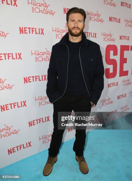 Scott Eastwood attends Seth Rogen's Hilarity For Charity at Hollywood Palladium on March 24, 2018 in Los Angeles, California.