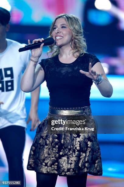 Laura Wilde performs during the tv show 'Willkommen bei Carmen Nebel' on March 24, 2018 in Hof, Germany. The show will be aired on March 24, 2018.