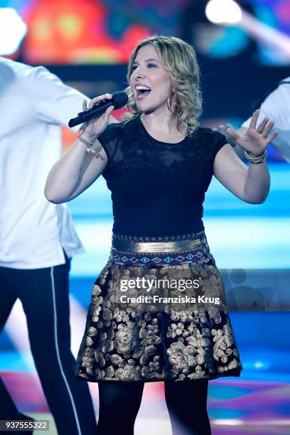 Laura Wilde performs during the tv show 'Willkommen bei Carmen Nebel' on March 24, 2018 in Hof, Germany. The show will be aired on March 24, 2018.