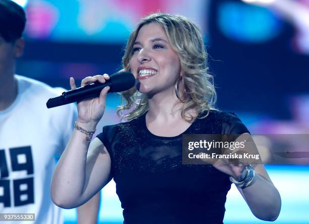 Laura Wilde performs during the tv show 'Willkommen bei Carmen Nebel' on March 24, 2018 in Hof, Germany. The show will be aired on March 24, 2018.