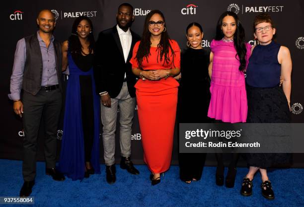 Dondre Whitfield,Rutina Wesley, Kofi Siriboe, Ava DuVerny, Dawn-Lyen Gardner, Bianca Lawson, and Kat Candler attend 2018 PaleyFest Los Angeles -...