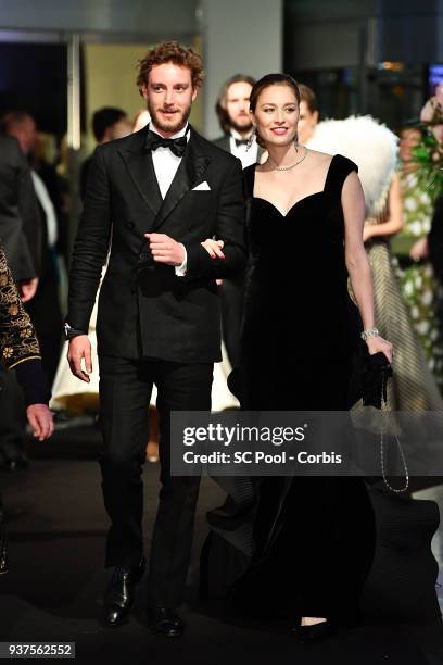 Pierre Casiraghi and Beatrice Casiraghi arrive at the Rose Ball 2018 To Benefit The Princess Grace Foundation at Sporting Monte-Carlo on March 24,...