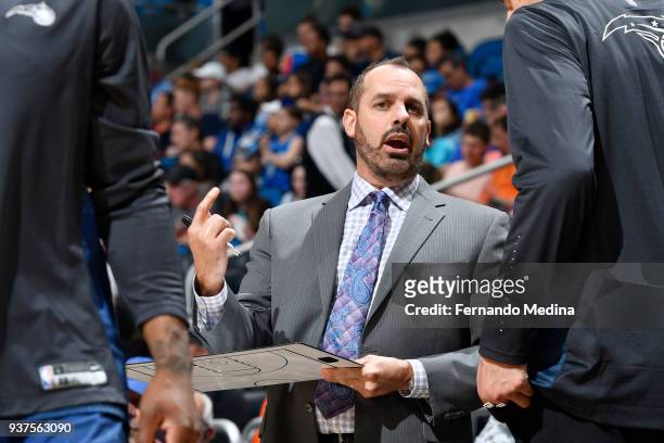 Head Coach Frank Vogel of the Orlando Magic during the game against the Phoenix Suns on March 24, 2018 at Amway Center in Orlando, Florida. NOTE TO...