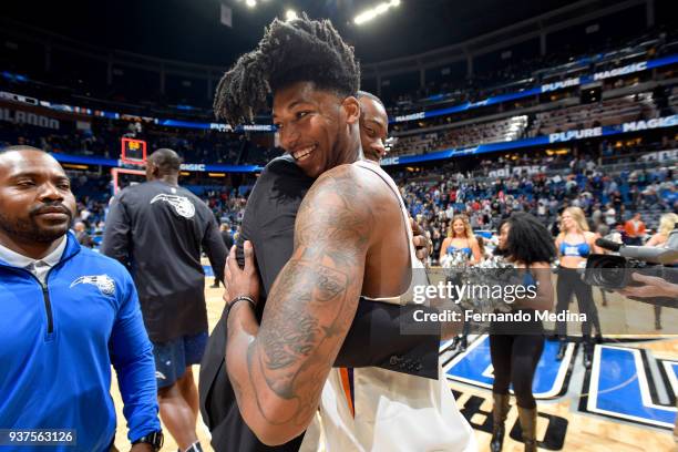 Elfrid Payton of the Phoenix Suns after the game against the Orlando Magic on March 24, 2018 at Amway Center in Orlando, Florida. NOTE TO USER: User...