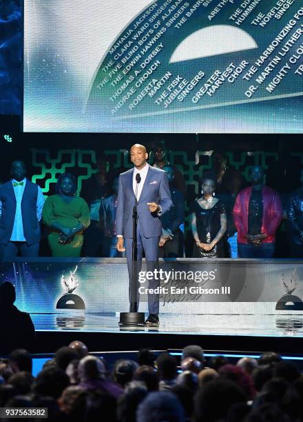 Donnie McClurkin speaks during the 33rd annual Stellar Gospel Music Awards at the Orleans Arena on March 24, 2018 in Las Vegas, Nevada.