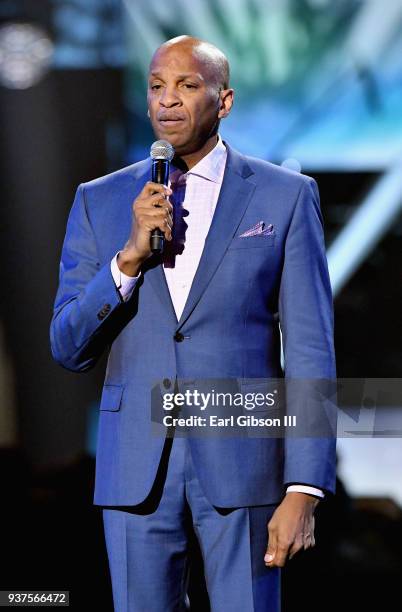 Donnie McClurkin speaks during the 33rd annual Stellar Gospel Music Awards at the Orleans Arena on March 24, 2018 in Las Vegas, Nevada.