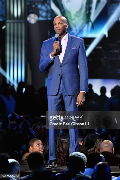 Donnie McClurkin speaks during the 33rd annual Stellar Gospel Music Awards at the Orleans Arena on March 24, 2018 in Las Vegas, Nevada.