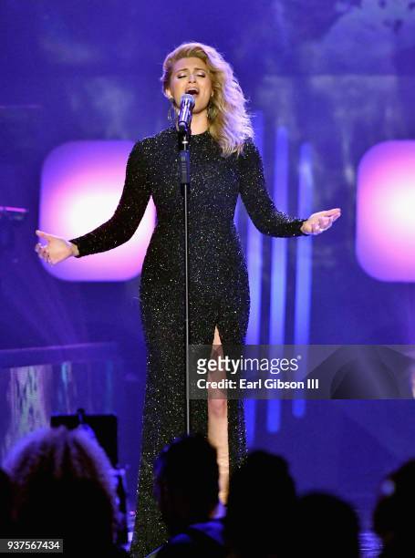 Tori Kelly performs during the 33rd annual Stellar Gospel Music Awards at the Orleans Arena on March 24, 2018 in Las Vegas, Nevada.