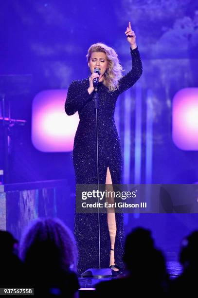 Tori Kelly performs during the 33rd annual Stellar Gospel Music Awards at the Orleans Arena on March 24, 2018 in Las Vegas, Nevada.