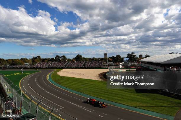 Daniel Ricciardo of Australia driving the Aston Martin Red Bull Racing RB14 TAG Heuer on track during the Australian Formula One Grand Prix at Albert...