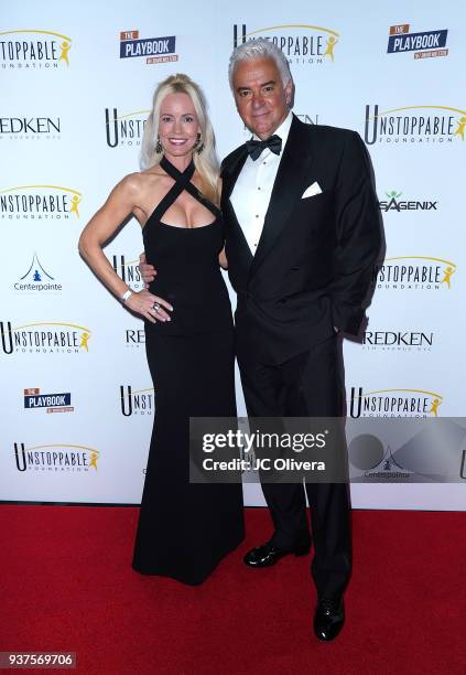 Actor John O'Hurley and wife Lisa Mesloh attend the Unstoppable Foundation 10th Anniversary Gala at The Beverly Hilton Hotel on March 24, 2018 in...