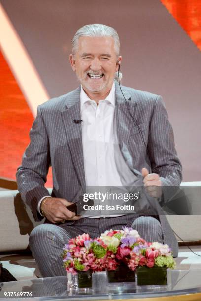 Actor Patrick Duffy during the tv show 'Willkommen bei Carmen Nebel' on March 24, 2018 in Hof, Germany. The show will be aired on March 24, 2018.