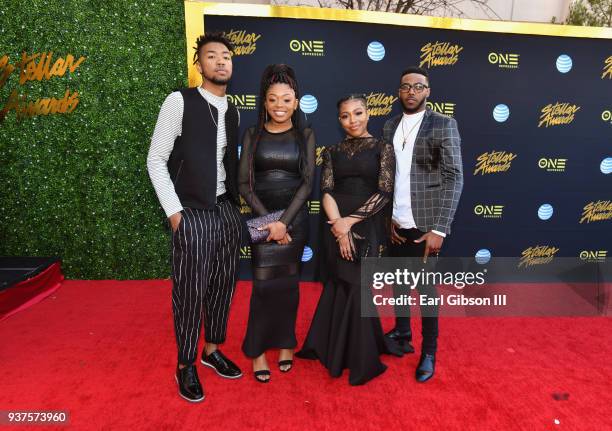 Paco Walls, Rhea Walls, Ahja Walls, and Darrel Walls of The Walls Group attend the 33rd annual Stellar Gospel Music Awards at the Orleans Arena on...