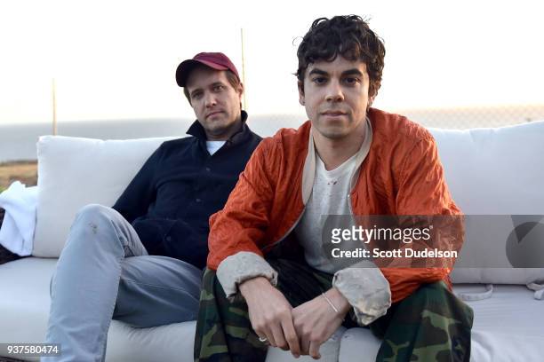 Musicians Matthew "Cornbread" Compton and Asa Taccone of the band Electric Guest attend The Pacific Sounds Music Festival at Pepperdine University on...