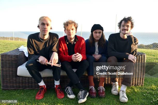 Musicians Ryan Winnen, Chase Lawrence, Joe Memmel and Zachary Dyke of the band COIN attend The Pacific Sounds Music Festival at Pepperdine University...