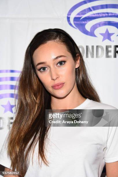 Alycia Debnam-Carey attends the "Fear the Walking Dead" press conference at WonderCon 2018 - Day 2 at Anaheim Convention Center on March 24, 2018 in...