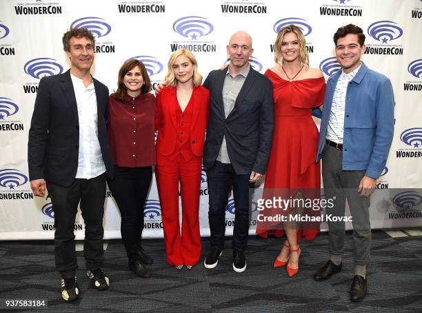 Doug Liman, Lauren LeFranc, Maddie Hasson, Gene Klein, Missi Pyle, and Daniel Maslany attend Executive Producers, Showrunner & Stars of New YouTube...
