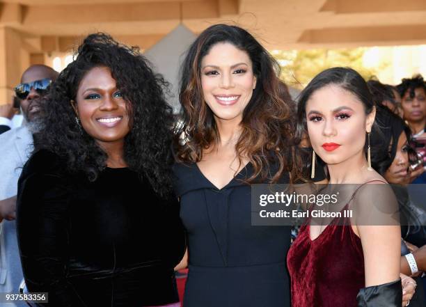 Deborah Joy Winans, Merle Dandridge and Desiree Ross attend the 33rd annual Stellar Gospel Music Awards at the Orleans Arena on March 24, 2018 in Las...