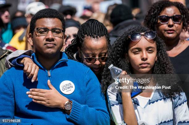 Thousands gather, including Matthew Groum Aster Zeleke, Edan Groum and Yeshi Zeleke from Wilmington Delaware, to participate in the youth-led March...