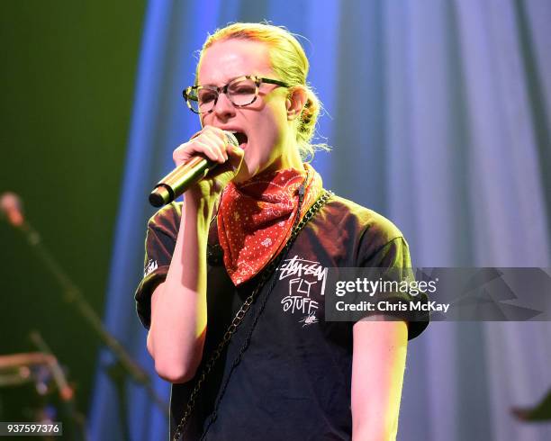 Special guest vocalist and actress Evan Rachel Wood rehearses with Celebrating David Bowie prior to their concert at Buckhead Theatre on March 18,...