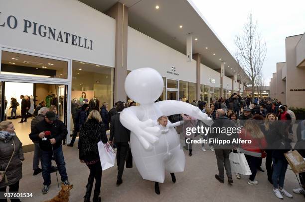 Evolution dance theatre during the First Turin Outlet Village Anniversary on March 24, 2018 in Turin, Italy.