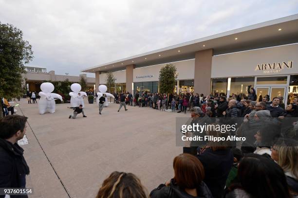 Evolution dance theatre during the First Turin Outlet Village Anniversary on March 24, 2018 in Turin, Italy.