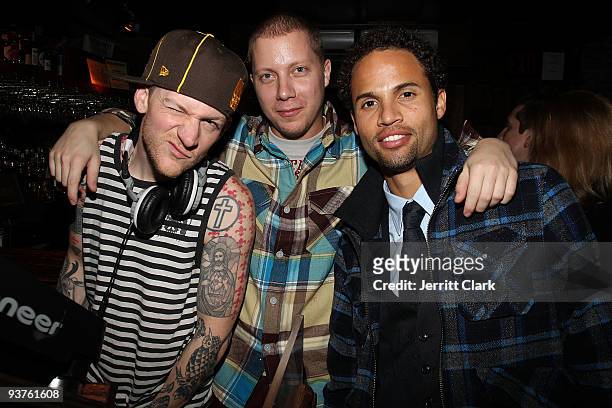 Josh Madden, Matt Levine and Quddus Philippe attend IC3O Fundraiser Gala and Concert After Party at the Eldridge on December 2, 2009 in New York City.