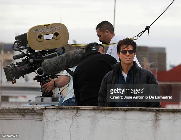 Hollywood star Tom Cruise filming on the set of his latest movie 'Knight and Day' on December 3, 2009 in Seville, Spain.