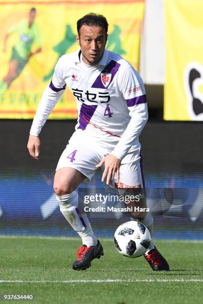 Marcus Tulio Tanaka of Kyoto Sanga in action during the J.League J2 match between JEF United Chiba and Kyoto Sanga at Fukuda Denshi Arena on March...