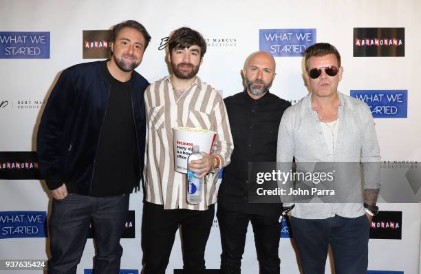 Bert Marcus, Oliver Heldens, Cyrus Saidi and Paul Oakenfold are seen at 'What We Started' Miami Premiere after party on March 22, 2018 in Miami,...