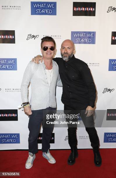 Paul Oakenfold and Director Cyrus Saidi arrive at 'What We Started' Miami Premiere on March 22, 2018 in Miami, Florida.