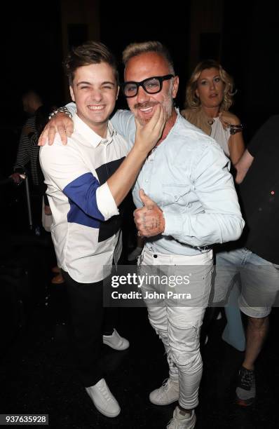 Martin Garrix and Gianluca Vacchi are seen at 'What We Started' Miami Premiere on March 22, 2018 in Miami, Florida.