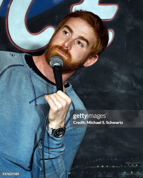 Comedian Andrew Santino performs during his appearance at The Ice House Comedy Club on March 24, 2018 in Pasadena, California.