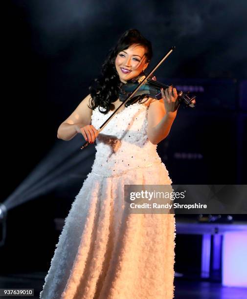 Musician Maki Hsieh performs on stage during Maki presents New Moon on March 24, 2018 in Arcadia, California.
