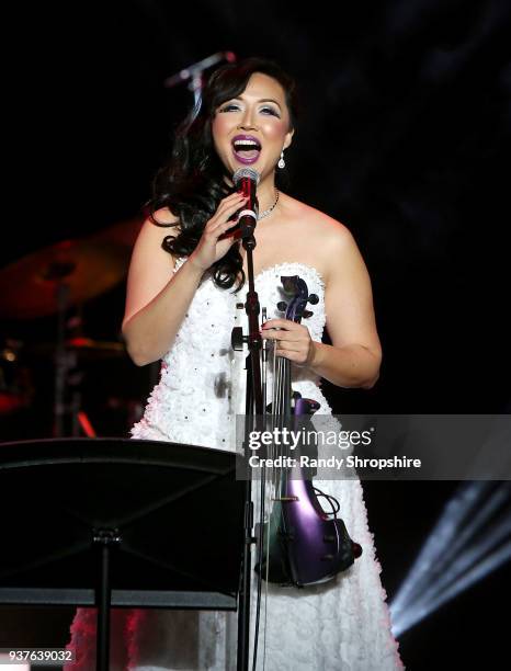 Musician Maki Hsieh performs on stage during Maki presents New Moon on March 24, 2018 in Arcadia, California.